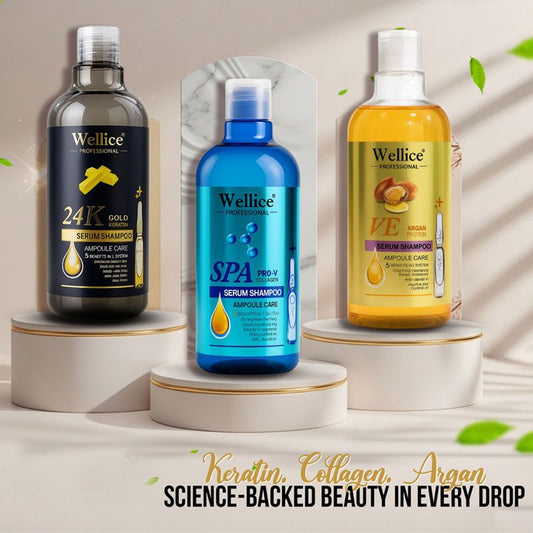 Pack of 3 Original Wellice Keratin Shampoo Kit